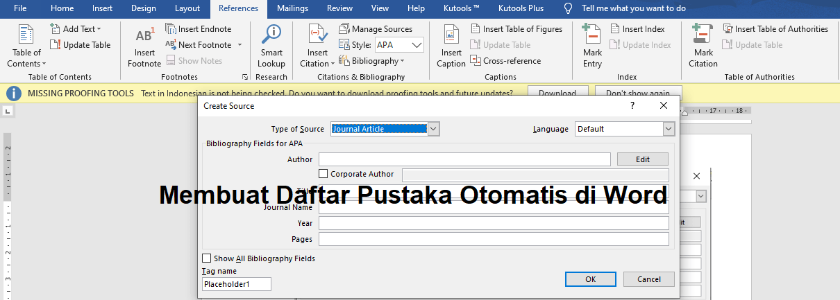 Cara Membuat Daftar Pustaka Otomatis Di Word Jagoketik