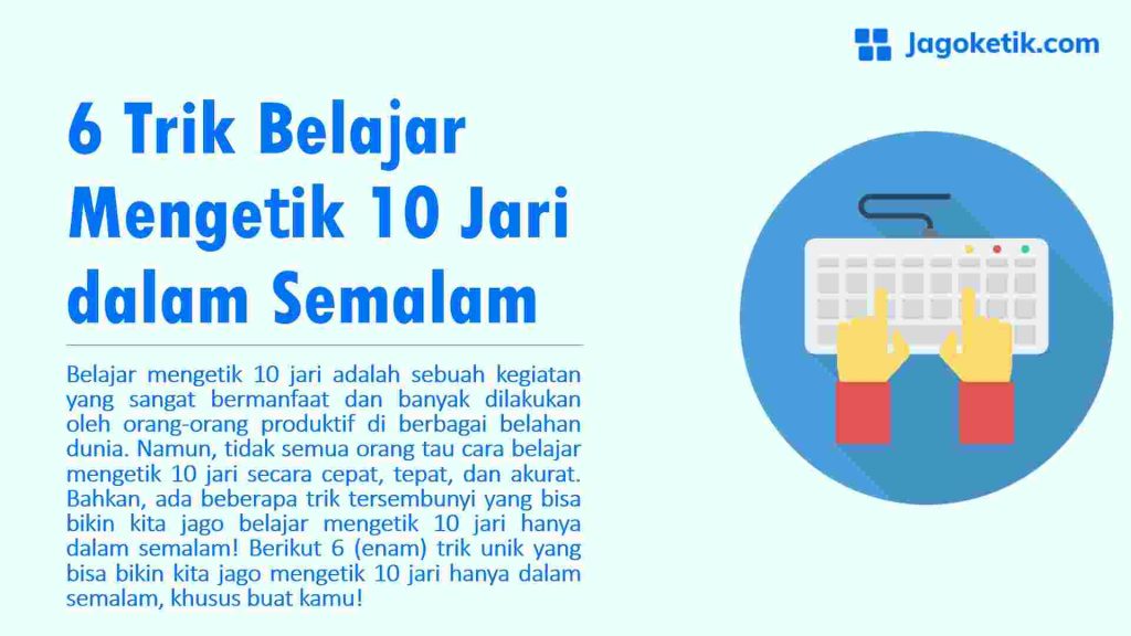 Trik Belajar Mengetik Jari Dalam Semalam