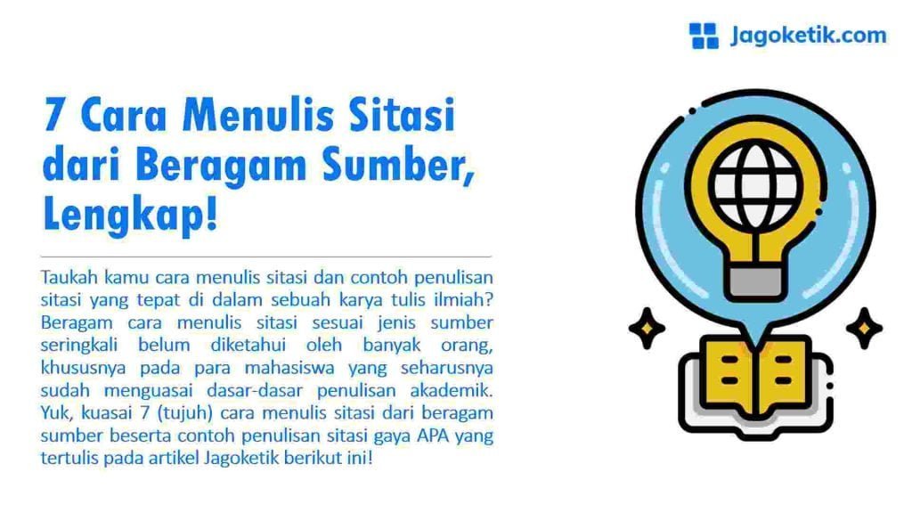 7 Cara Menulis Sitasi Dari Beragam Sumber Lengkap