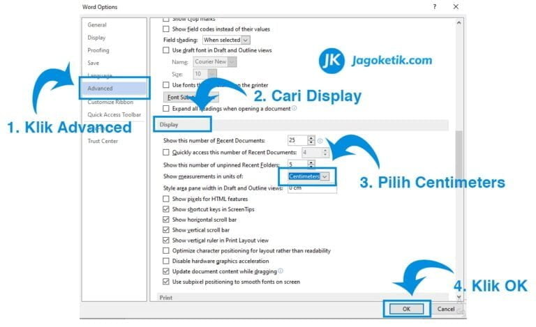 Mengubah Inchi ke Centimeter di Microsoft Word Mengubah Inchi ke Centimeter di Microsoft Word
