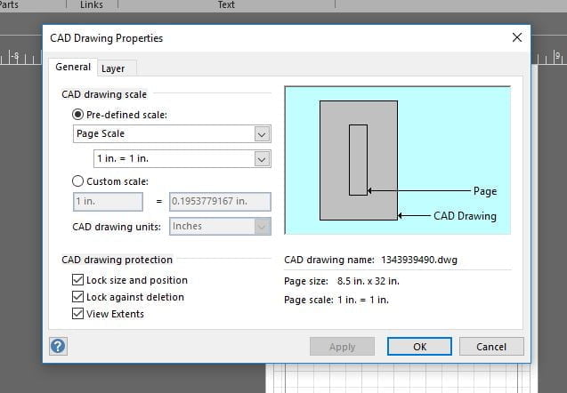 CAD Drawing di Microsoft Visio