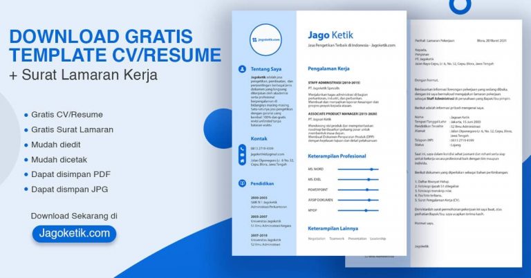 Download Gratis Template CV Dan Surat Lamaran Kerja