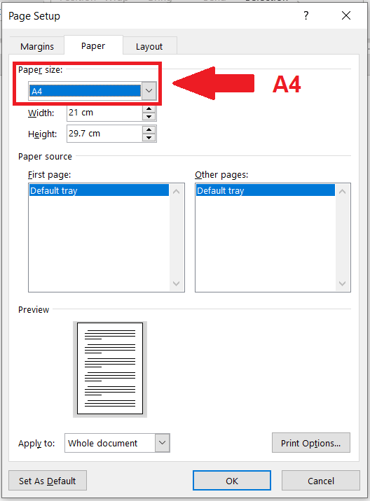 Cara mengatur margin di Word - Langkah keempat