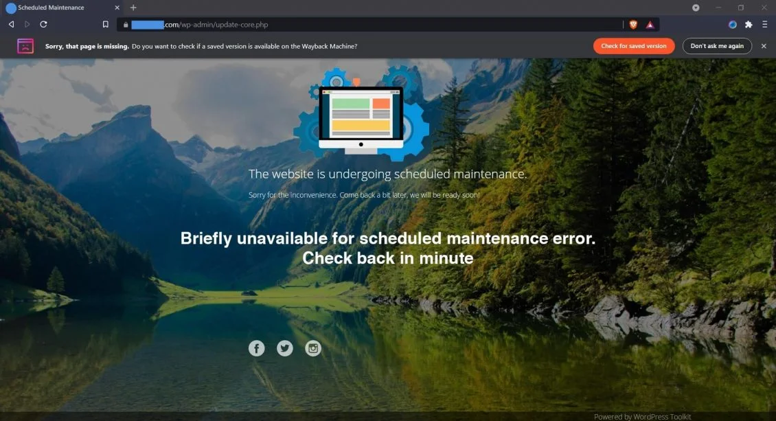 Cara mengatasi The website is undergoing scheduled maintenance