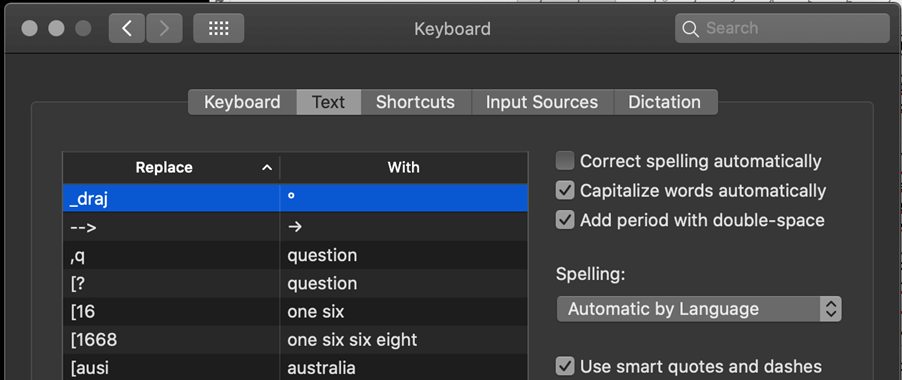 Menggunakan shortcut autocorrect Microsoft Word di MacOS