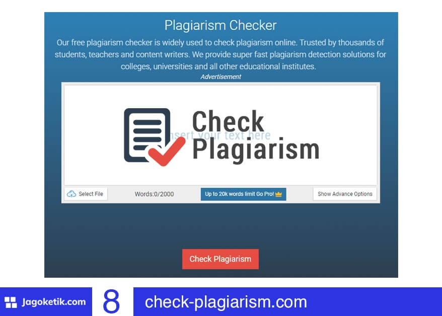 Situs cek plagiarisme Gratis - Check-Plagiarism