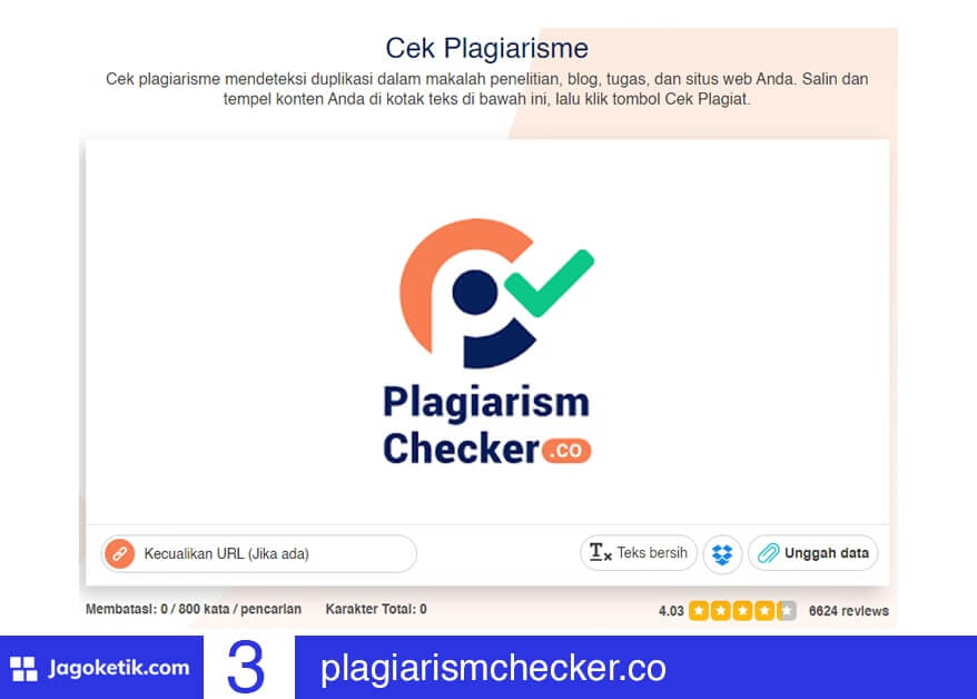 Situs cek plagiarisme Gratis - Plagiarism Checker