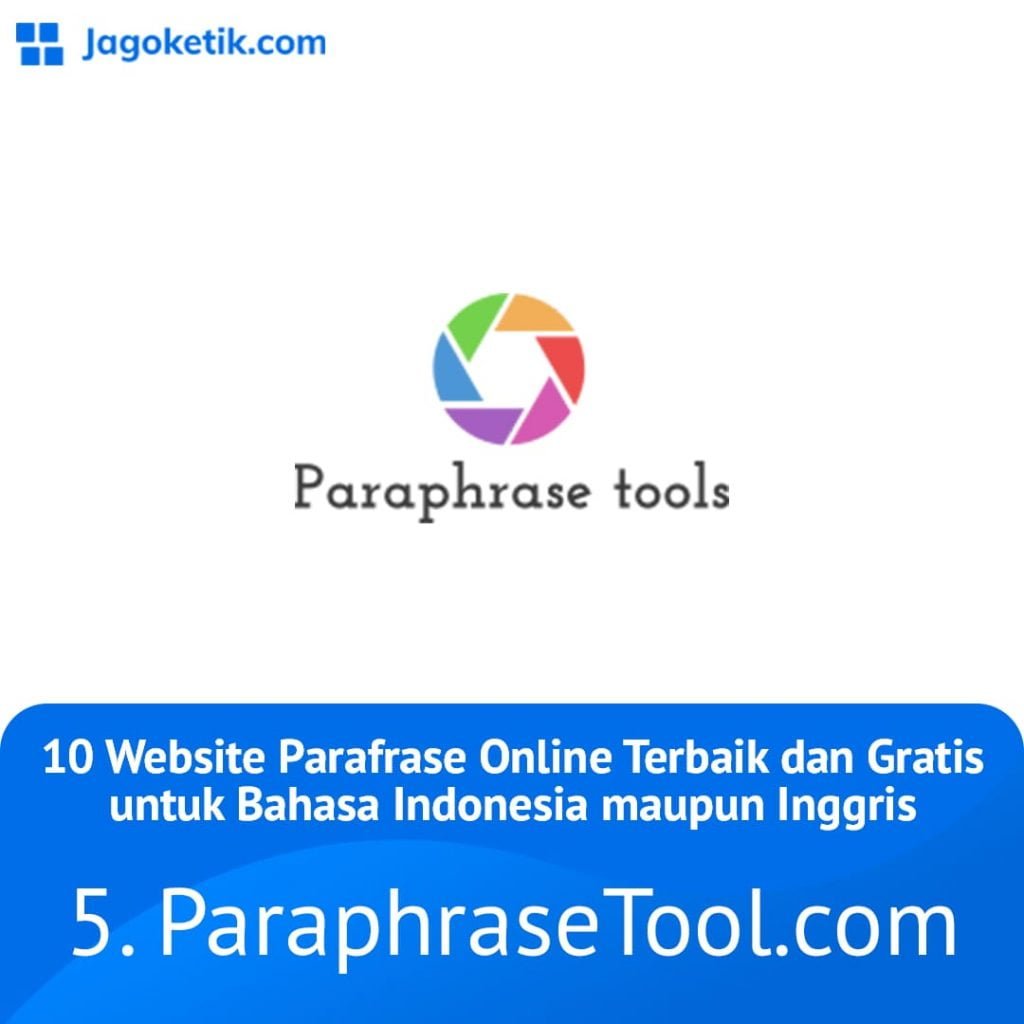 Situs web parafrase online terbaik dan gratis - ParaphraseTool