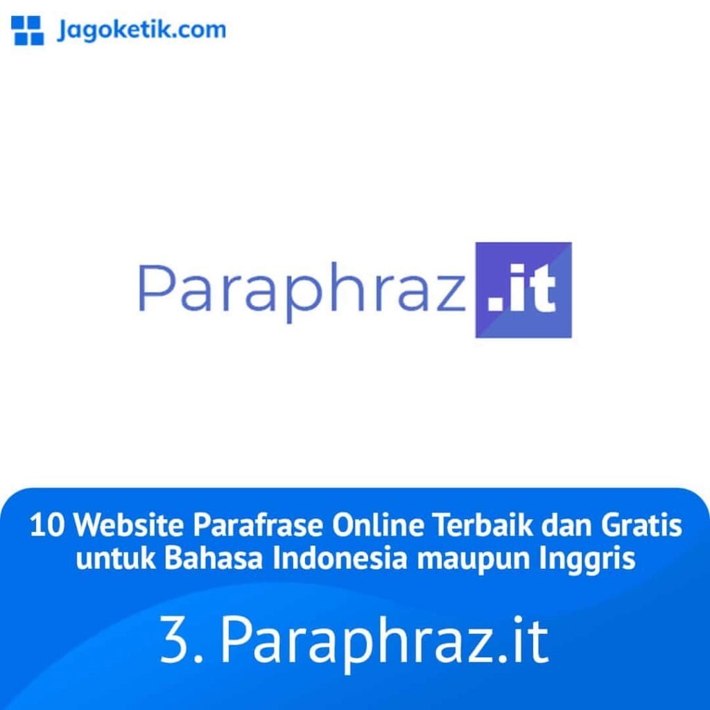 Situs web parafrase online terbaik dan gratis - Paraphraz.it