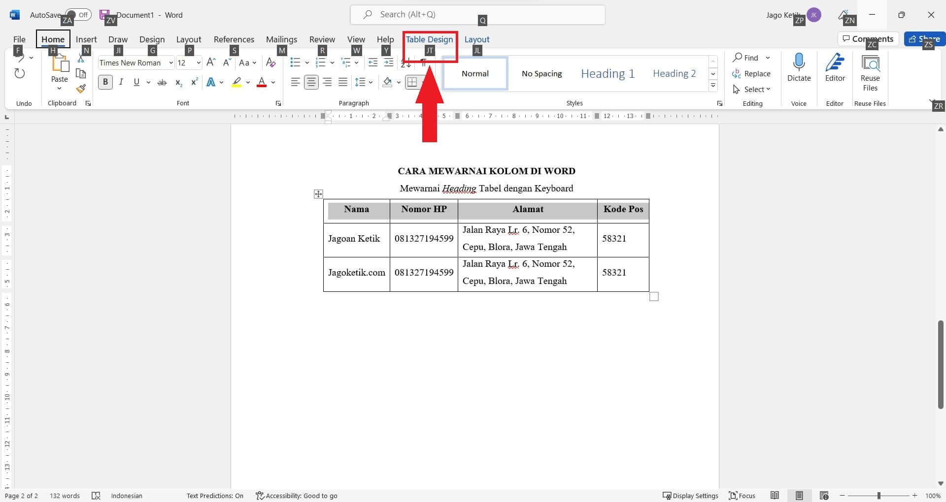 3 Cara Mudah Mewarnai Kolom Tabel Di Word Terbaru 0226