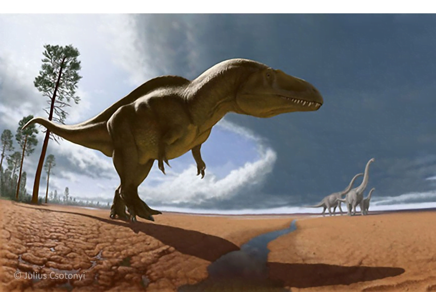 Ilustrasi dinosaurus Acrocanthosaurus