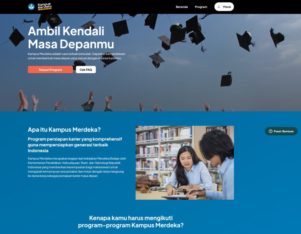 Website resmi Kampus Merdeka dari Kemdikbud