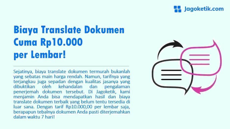 Biaya Translate Dokumen Cuma Rp10.000 per Lembar!