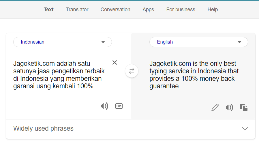 Situs translate terbaik dan paling akurat: Bing Translator untuk menerjemahkan tulisan dari bahasa Indonesia ke Inggris