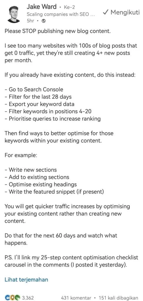 Stop menulis artikel sampah dan mulai menulis artikel SEO