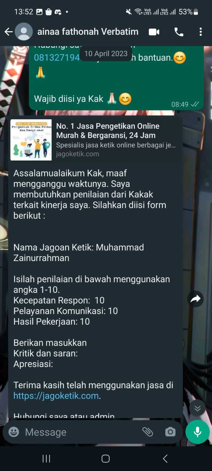 Testimonial jasa pengetikan transkrip verbatim Bahasa Indonesia (3)-min