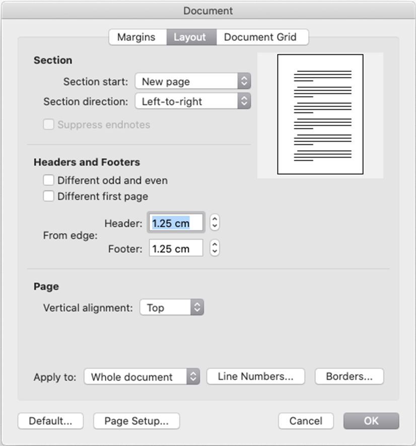 mengatur headers dan footers Microsoft Office Word dalam template laporan akhir skripsi