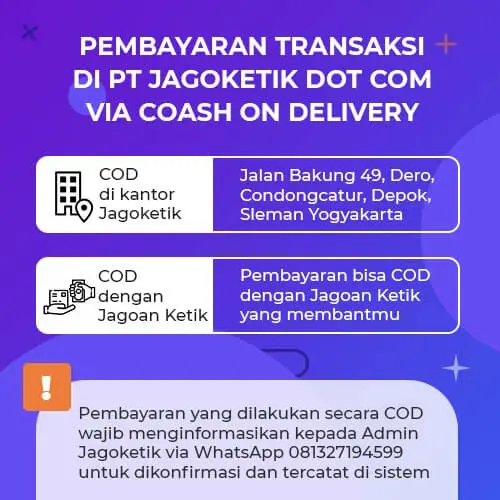 Cara pembayaran di Jagoketik via Cash on Delivery (COD)