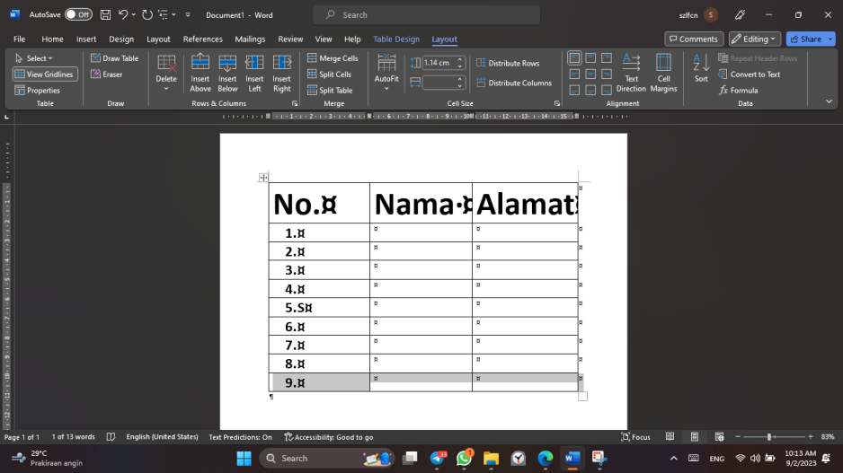 Cara Membuat Penomoran Otomatis pada Tabel di Microsoft Word