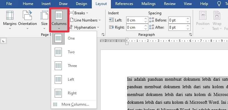 Panduan Membuat Dokumen Lebih dari Satu Kolom di Microsoft Word