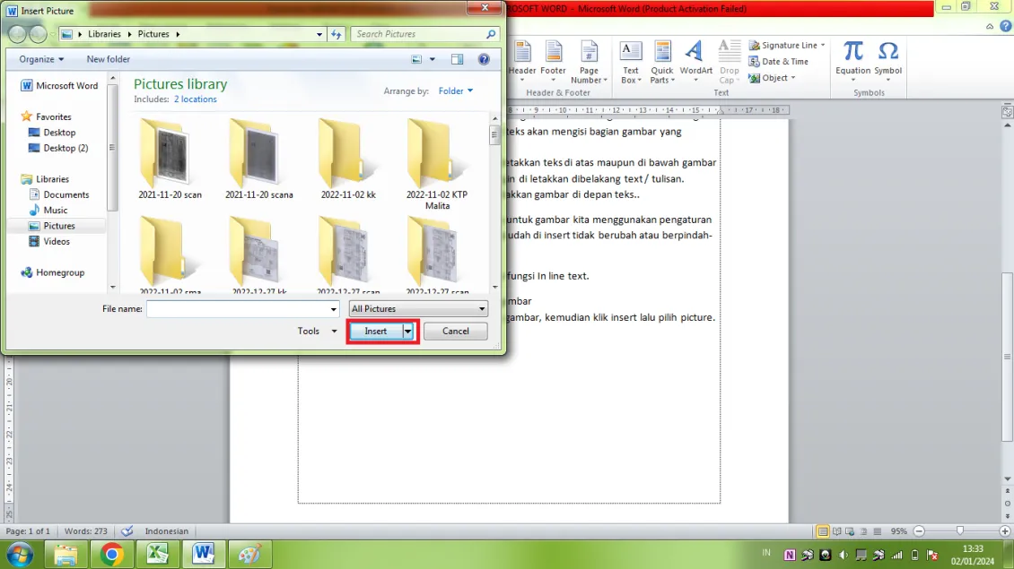 Mengatur Gambar Agar Sesuai Posisi di Microsoft Word