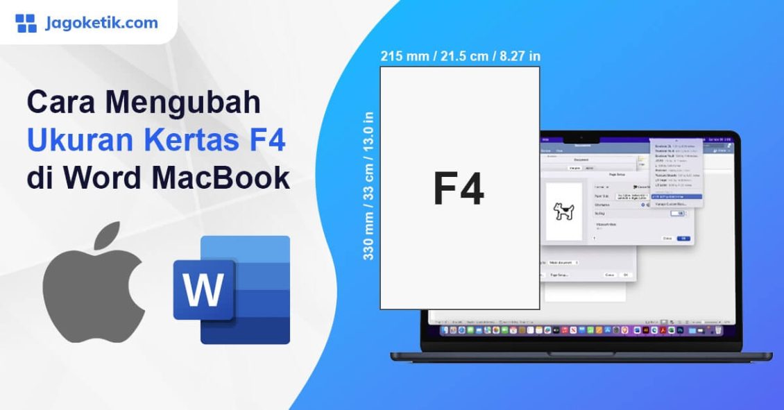 Mengubah ukuran kertas F4 di Word MacBook