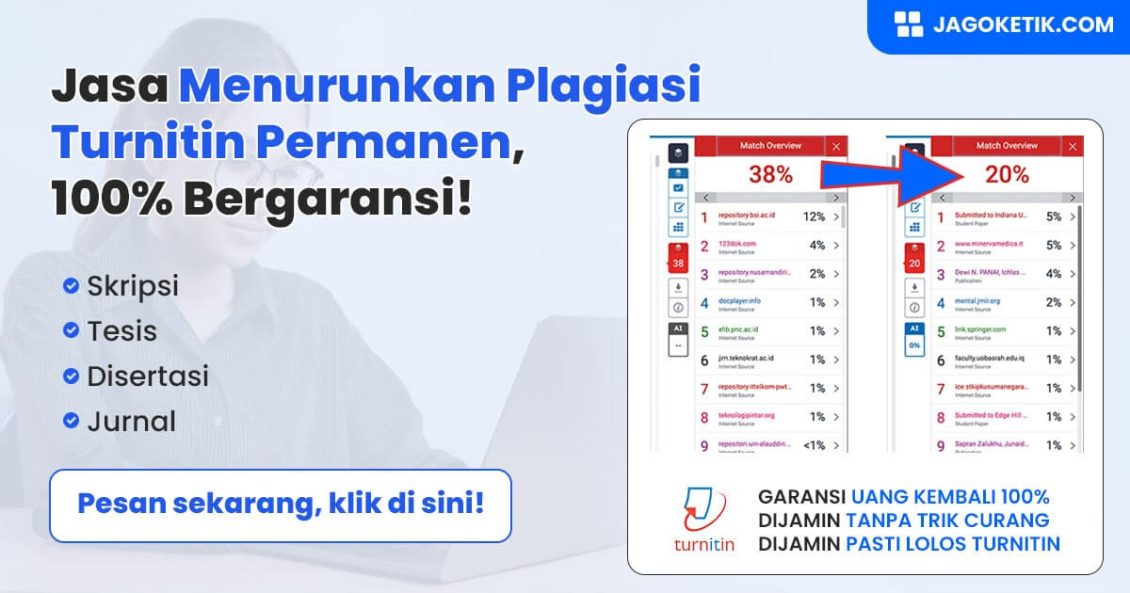 Jasa menurunkan plagiasi Turnitin