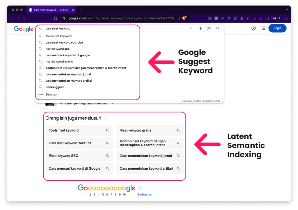 Cara riset keyword menggunakan Google Search