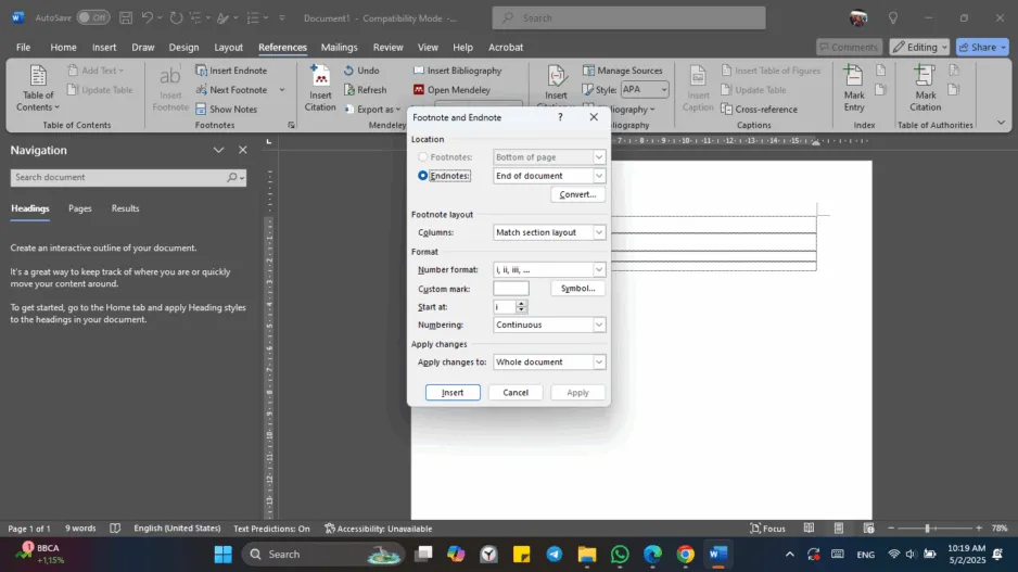 Menambahkan dan Mengelola Footnote dan Endnote secara Otomatis di Microsoft Word