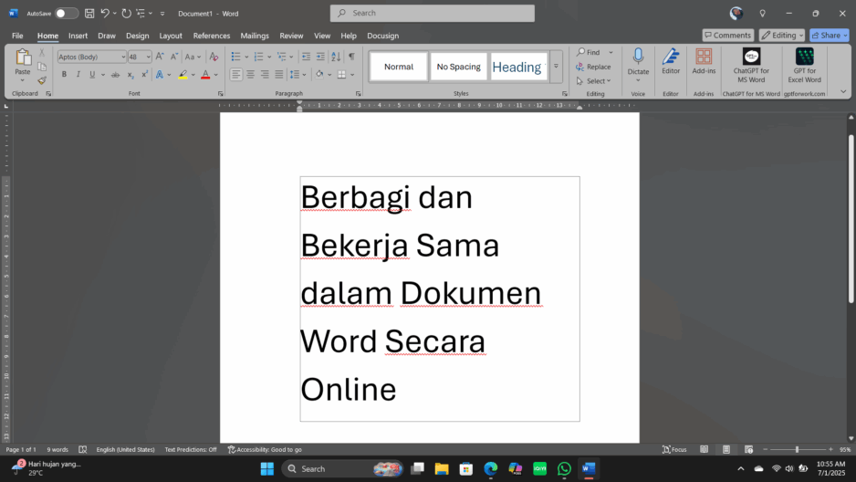 Berbagi dan Bekerja Sama dalam Dokumen Word Secara Online