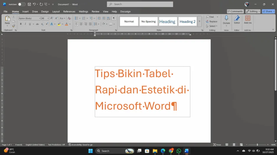 Tips Bikin Tabel Rapi dan Estetik di Microsoft Word